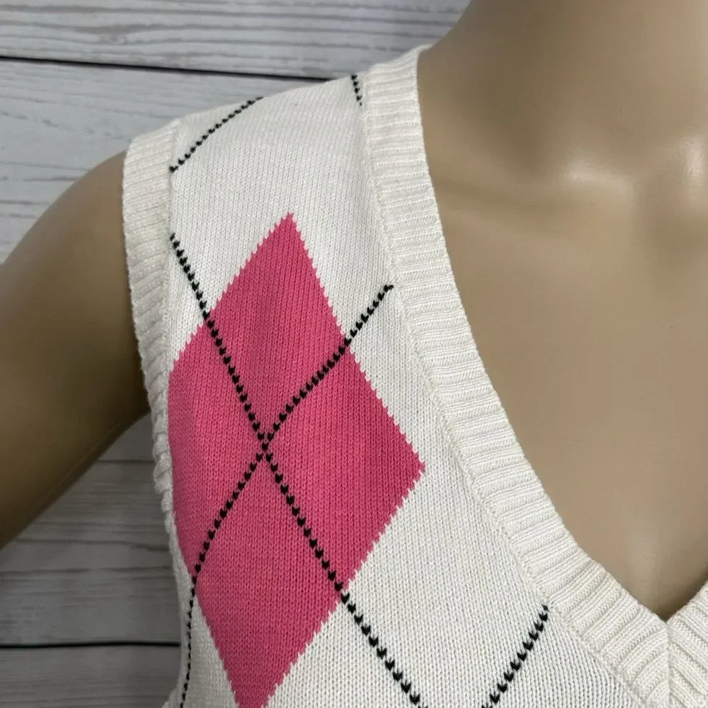 IZOD Sweater Vest Argyle Classic 100% Cotton Golf Preppy - Picture 3 of 12